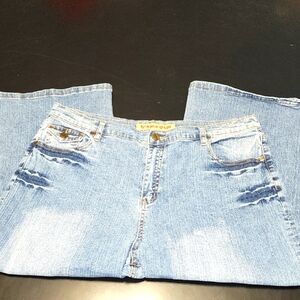 Vintage Drama Gold Jean Capris Sz 16